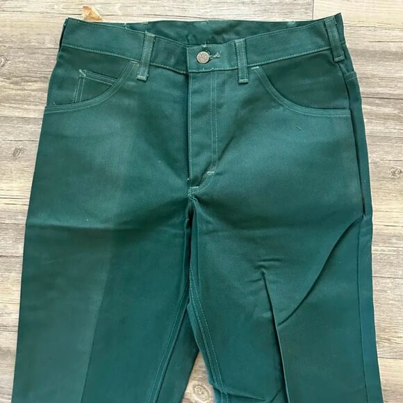 Vintage 70s Lee Rider Boot Cut Green Denim Jeans Size 31x32 NWT - Picture 5 of 8